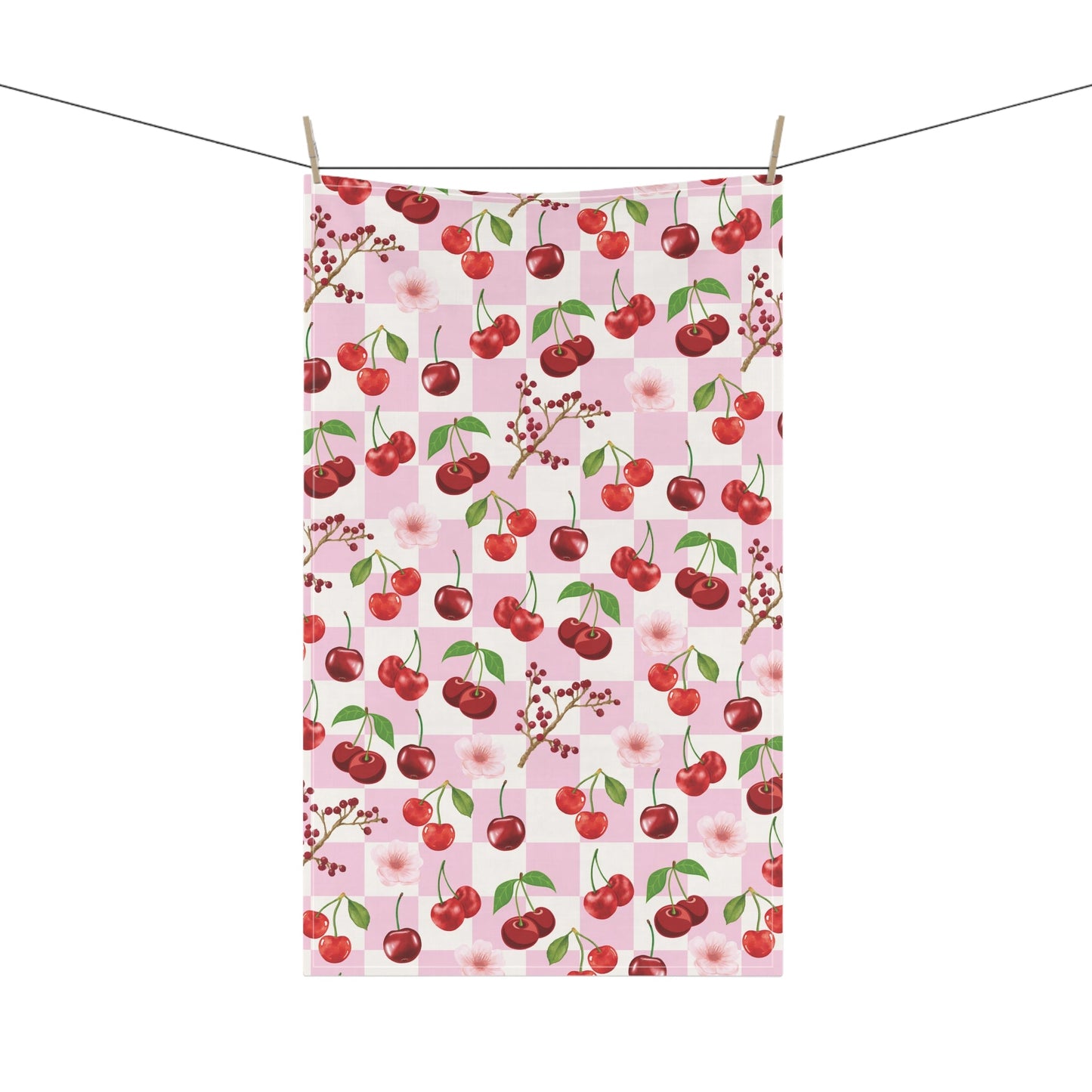 Cherry Checkerboard Kitchen Towel - Kitchen Towel - Kristine Celestine