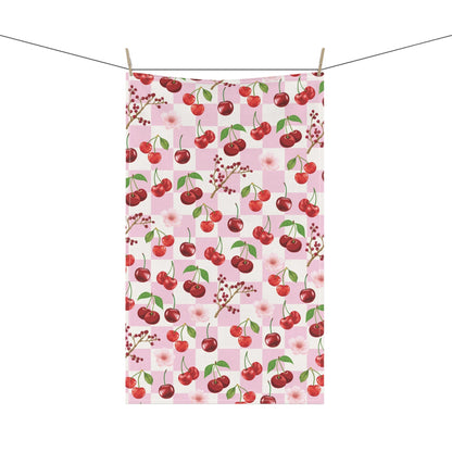 Cherry Checkerboard Kitchen Towel - Kitchen Towel - Kristine Celestine