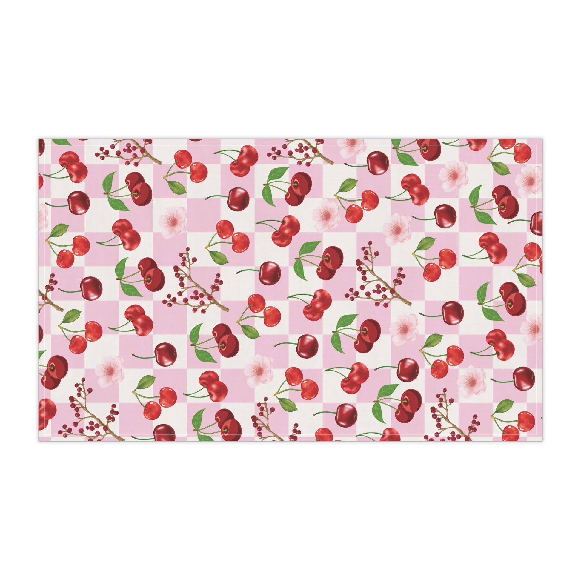 Cherry Checkerboard Kitchen Towel - Kitchen Towel - Kristine Celestine