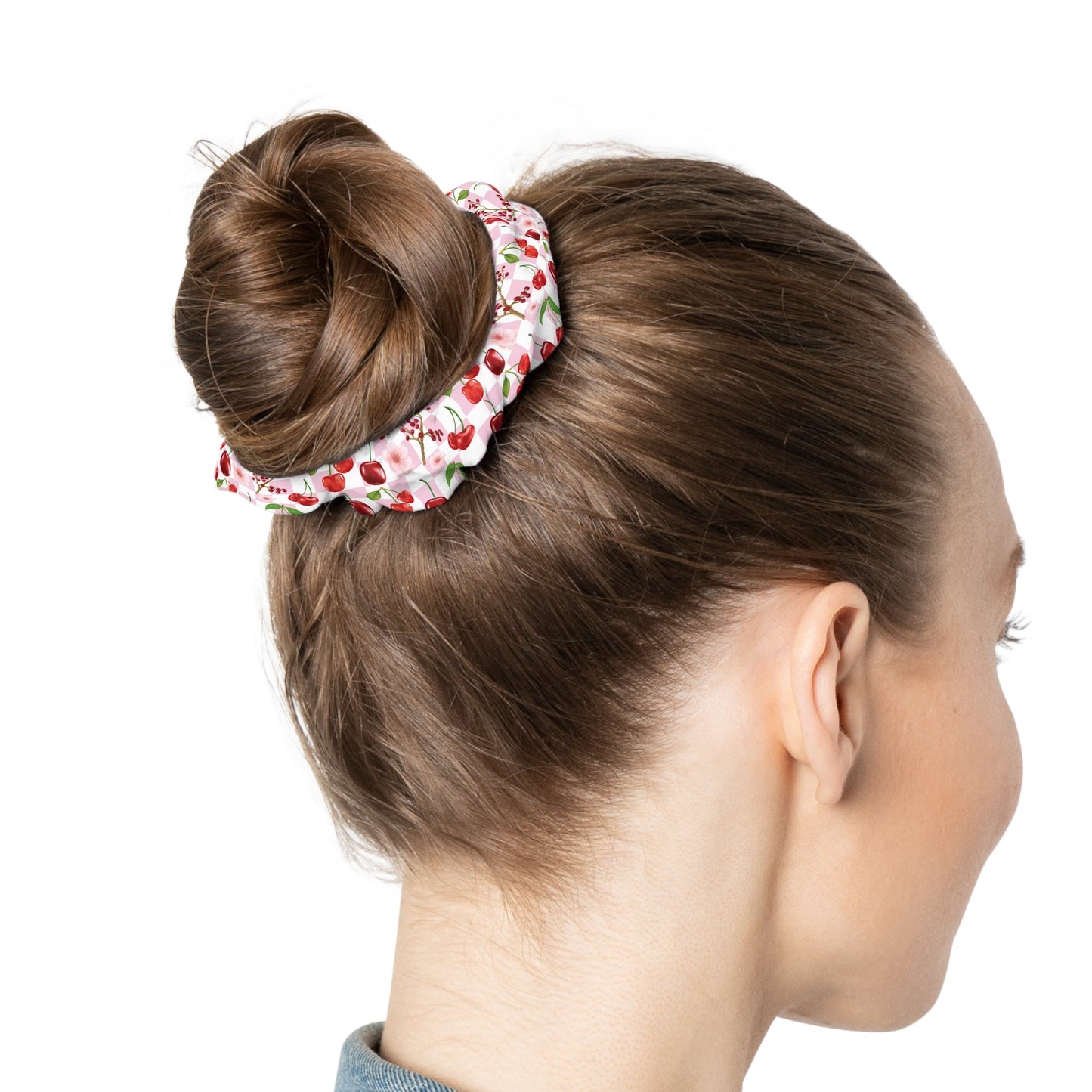 Cherry Checkerboard Scrunchie - Hair Accessories - Kristine Celestine