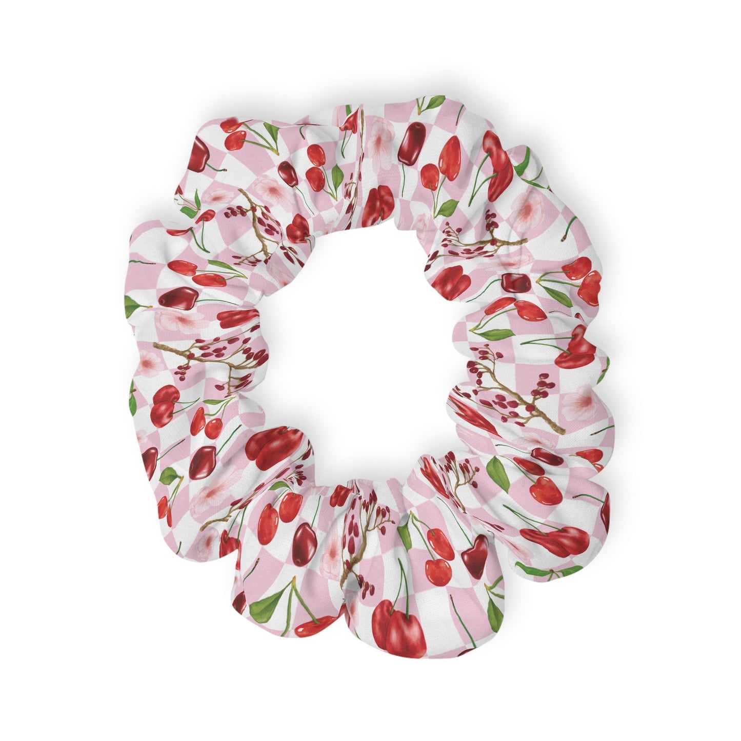 Cherry Checkerboard Scrunchie - Hair Accessories - Kristine Celestine