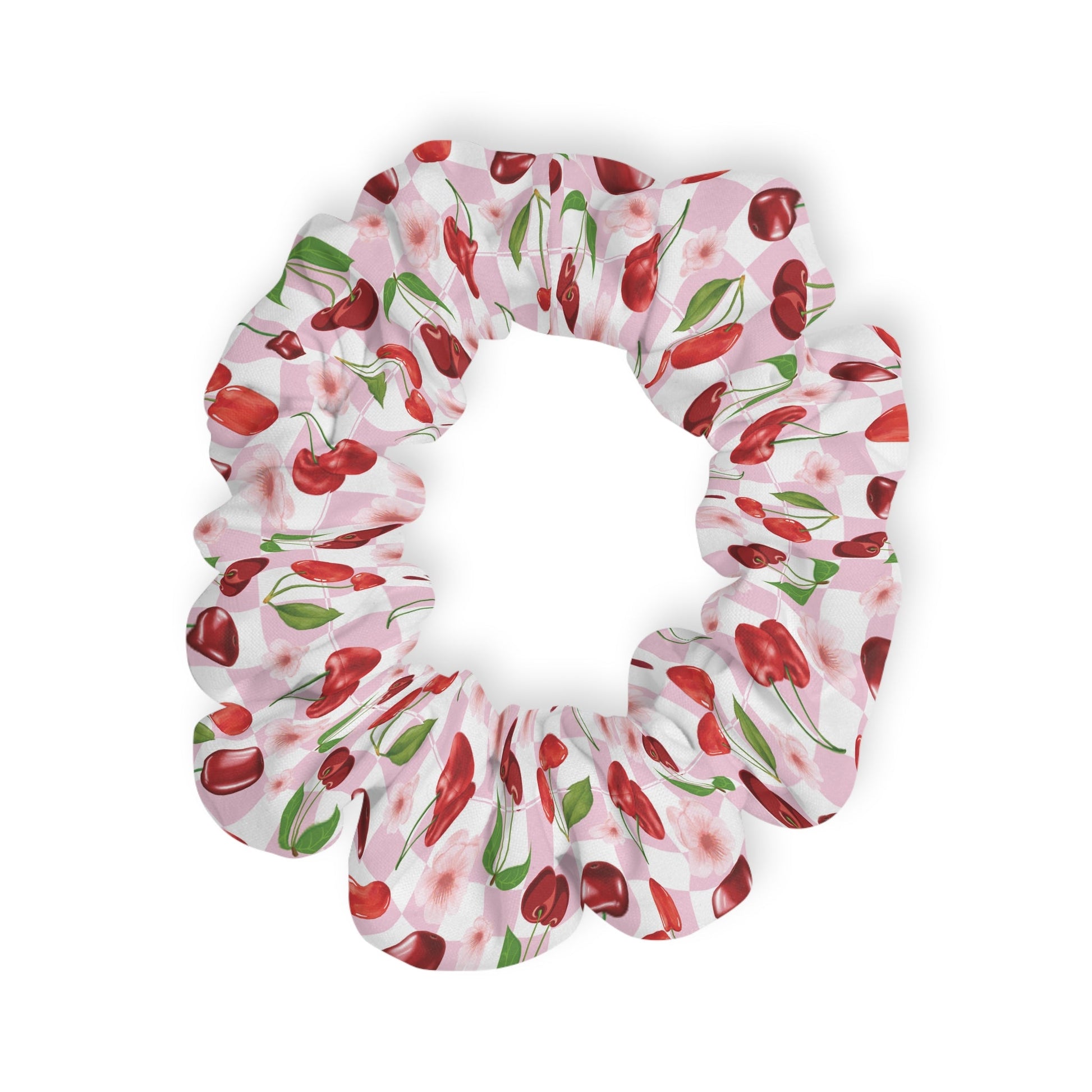 Cherry Checkerboard Scrunchie - Hair Accessories - Kristine Celestine