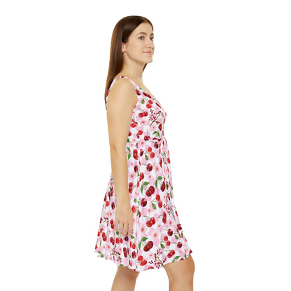 Cherry Checkerboard Women's Skater Dress - Dress - Kristine Celestine