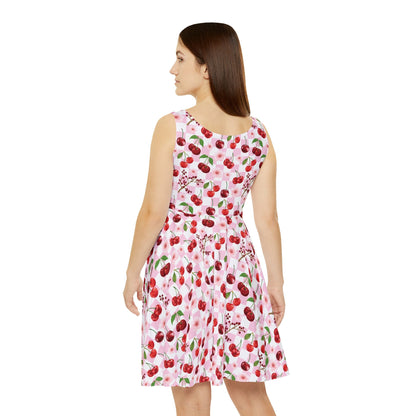 Cherry Checkerboard Women's Skater Dress - Dress - Kristine Celestine