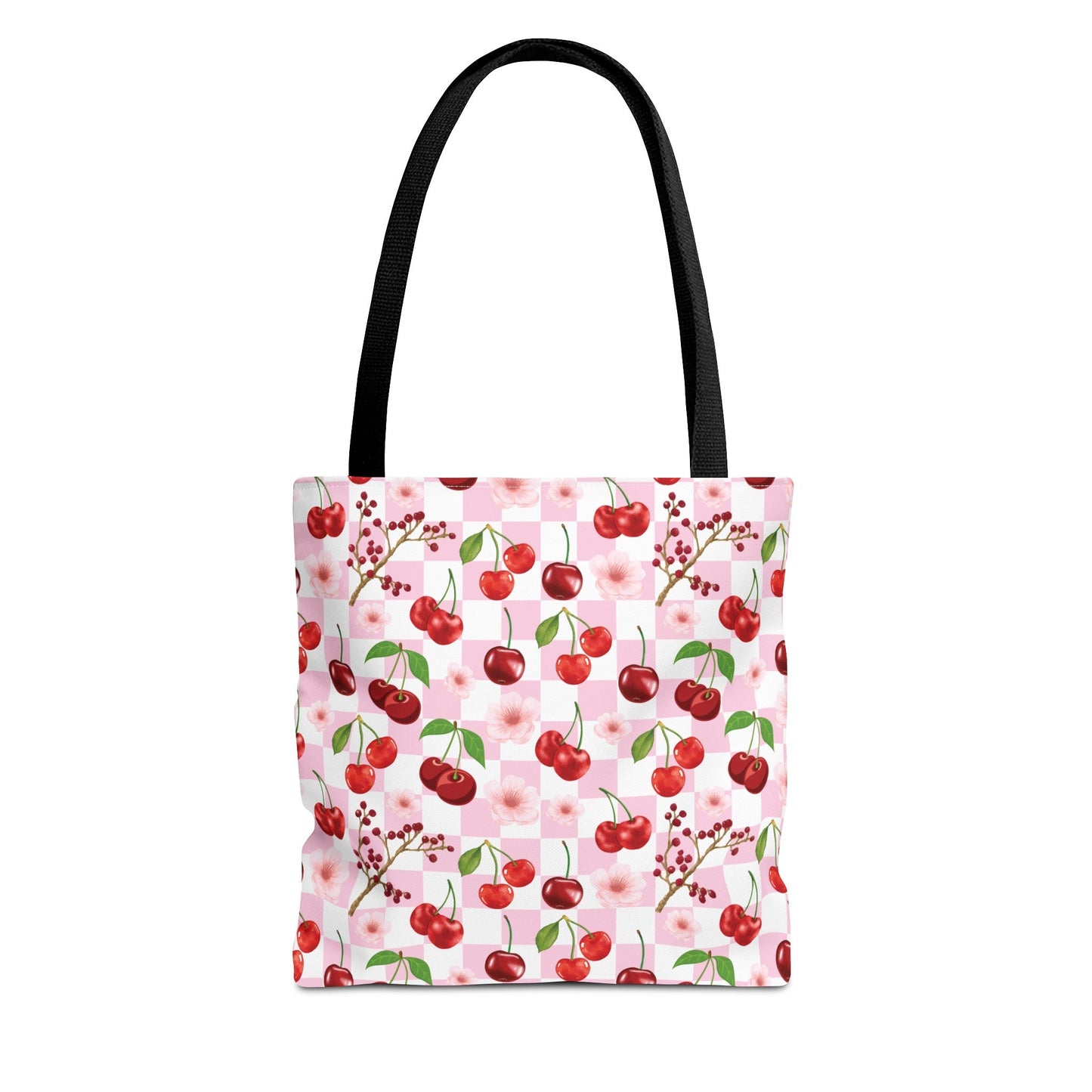 Cherry Checkerboard Tote Bag - Bags - Kristine Celestine