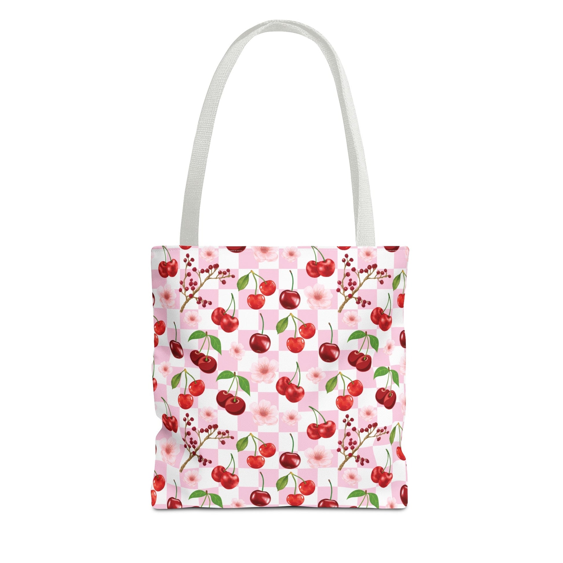 Cherry Checkerboard Tote Bag - Bags - Kristine Celestine