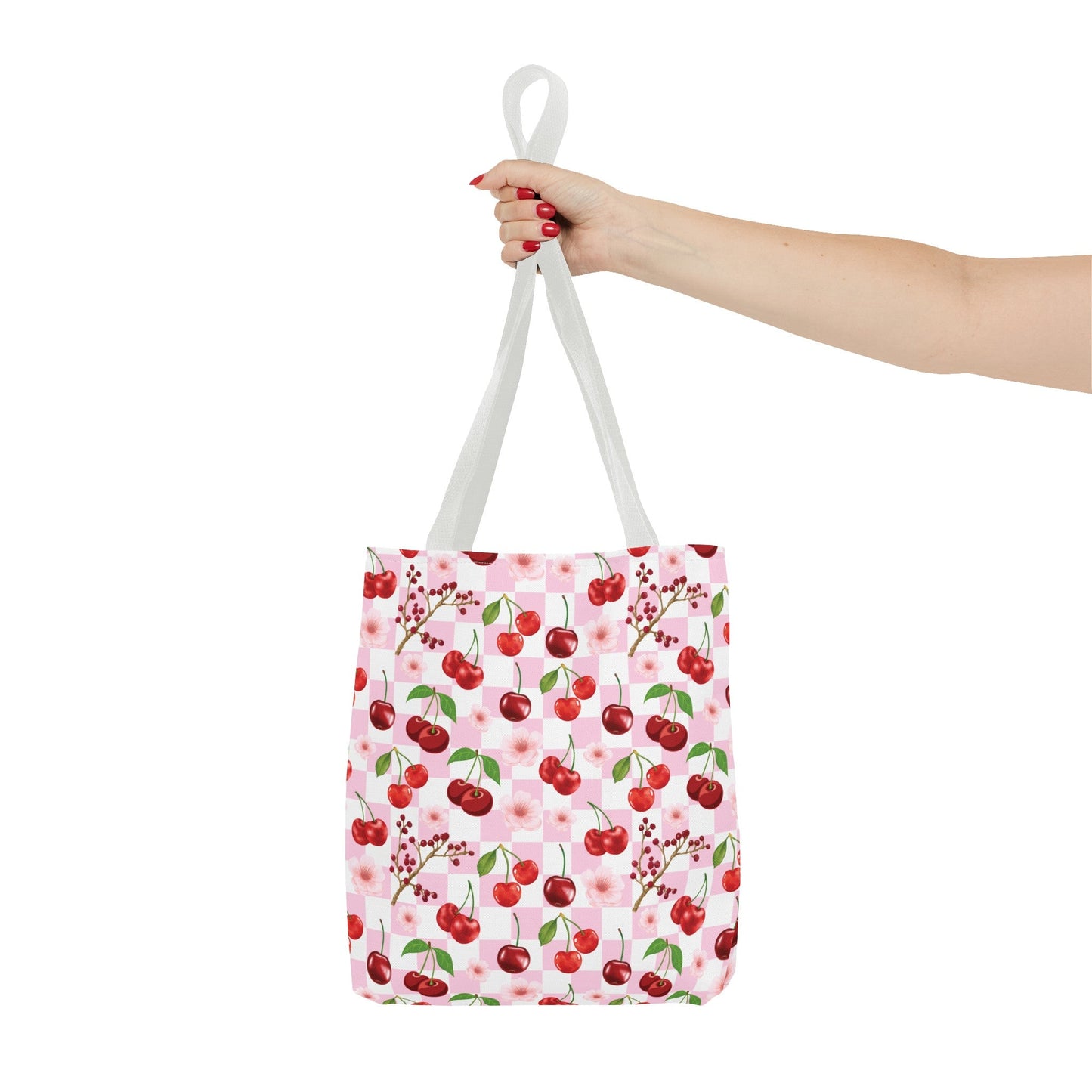 Cherry Checkerboard Tote Bag - Bags - Kristine Celestine