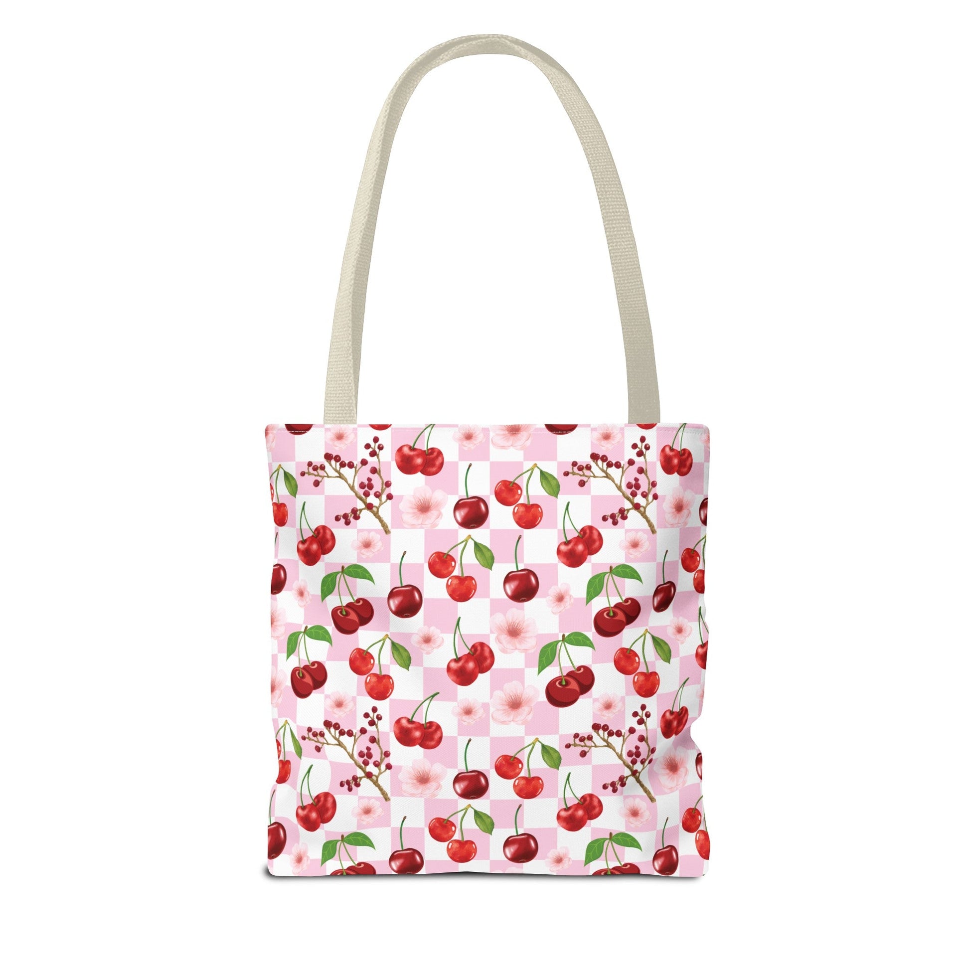 Cherry Checkerboard Tote Bag - Bags - Kristine Celestine