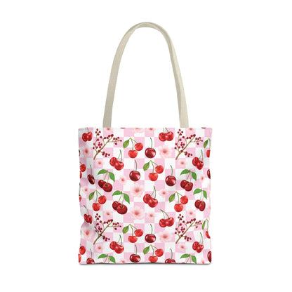 Cherry Checkerboard Tote Bag - Bags - Kristine Celestine