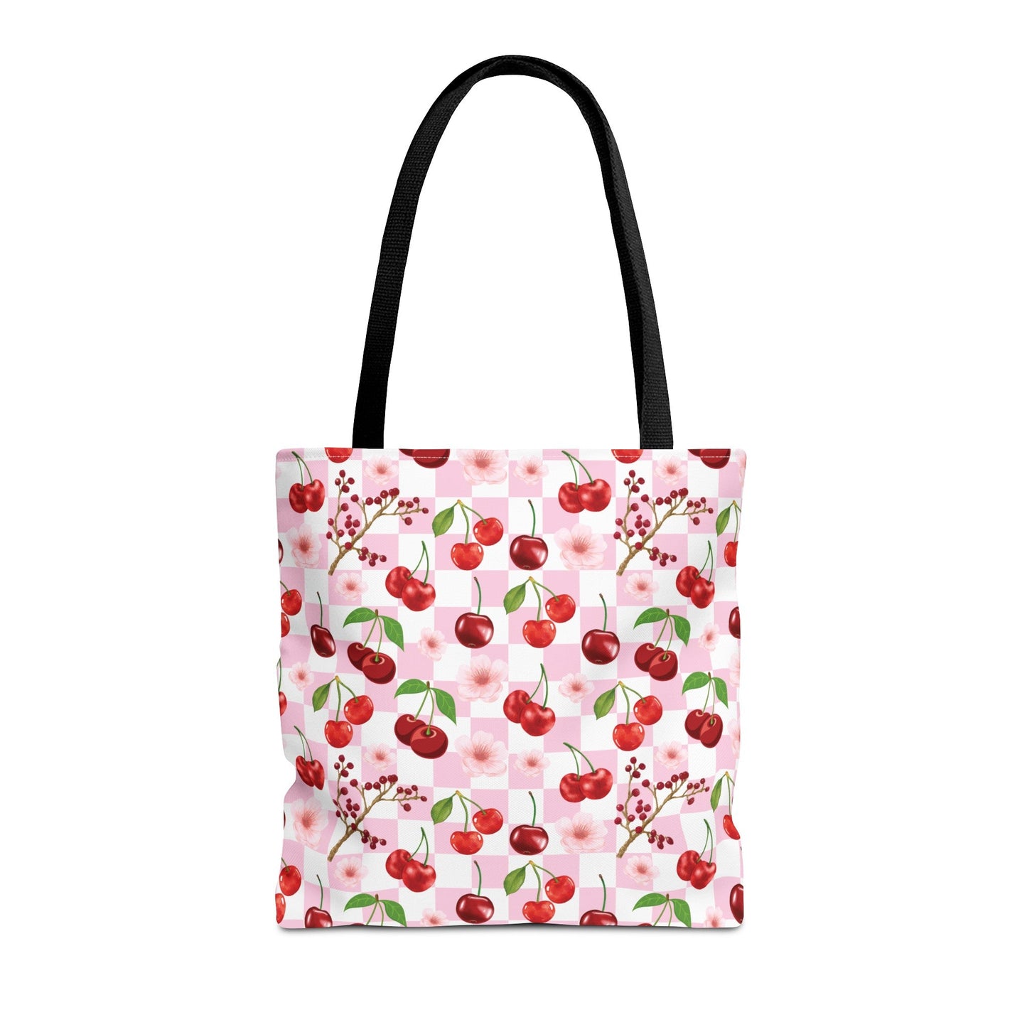 Cherry Checkerboard Tote Bag - Bags - Kristine Celestine