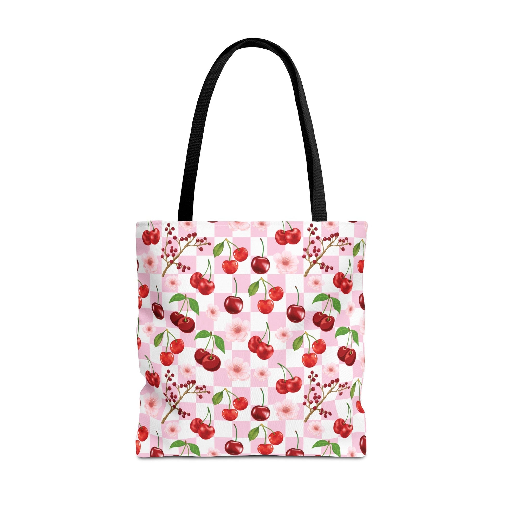 Cherry Checkerboard Tote Bag - Bags - Kristine Celestine