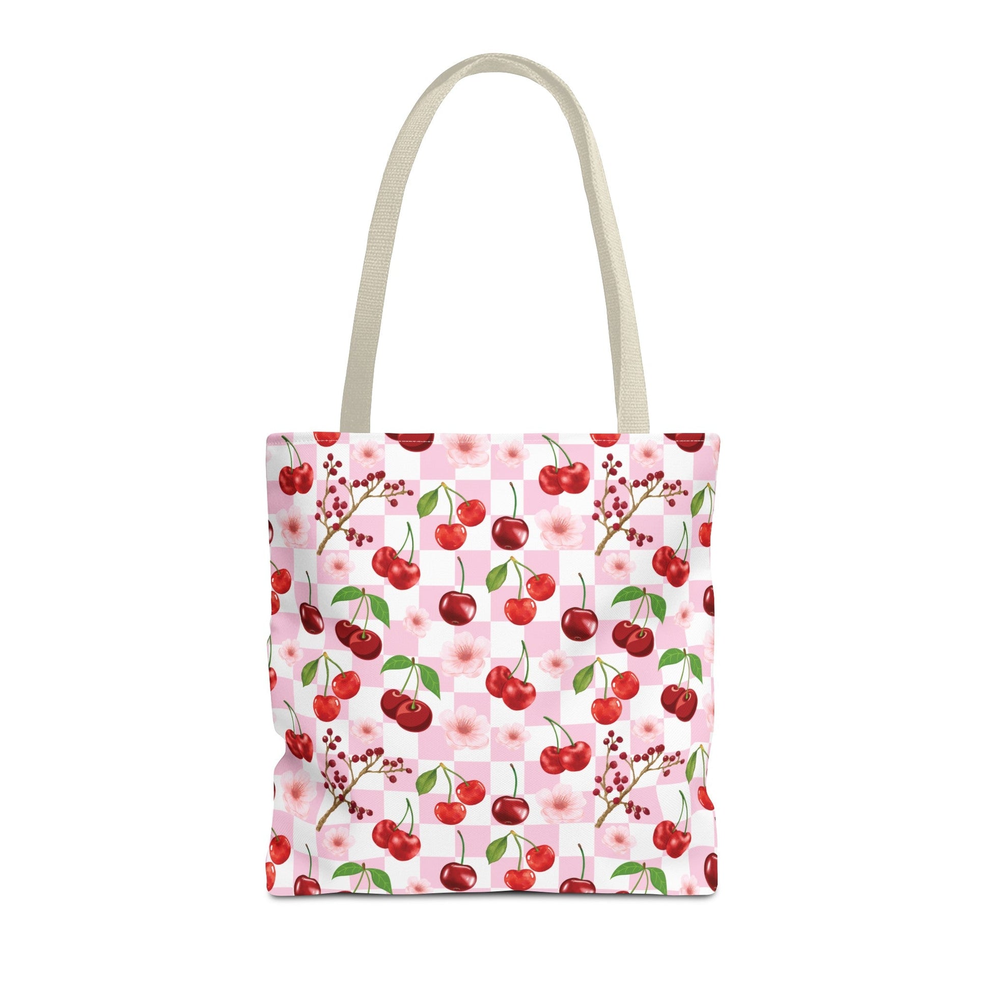 Cherry Checkerboard Tote Bag - Bags - Kristine Celestine