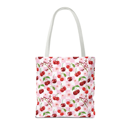 Cherry Checkerboard Tote Bag - Bags - Kristine Celestine