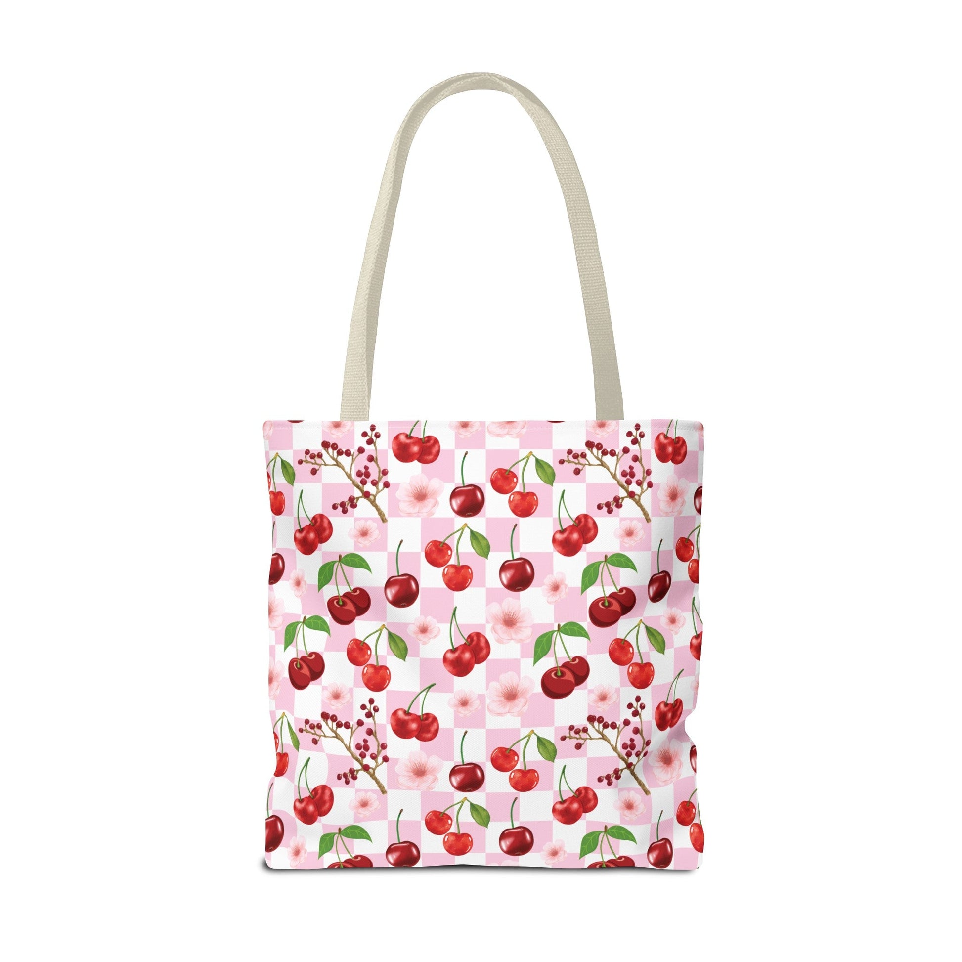 Cherry Checkerboard Tote Bag - Bags - Kristine Celestine