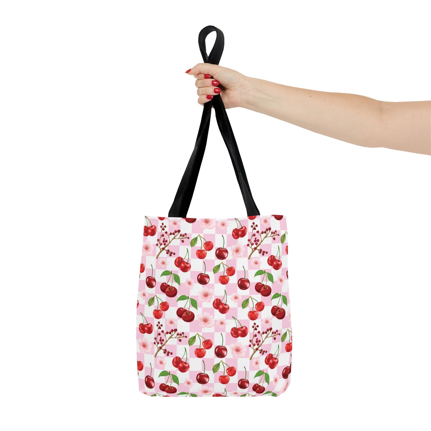 Cherry Checkerboard Tote Bag - Bags - Kristine Celestine