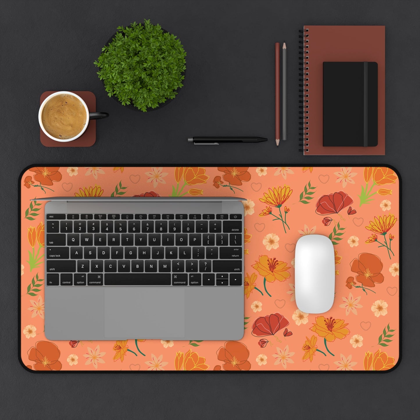 Coral Peach Meadow Desk Mat - Home Decor - Kristine Celestine