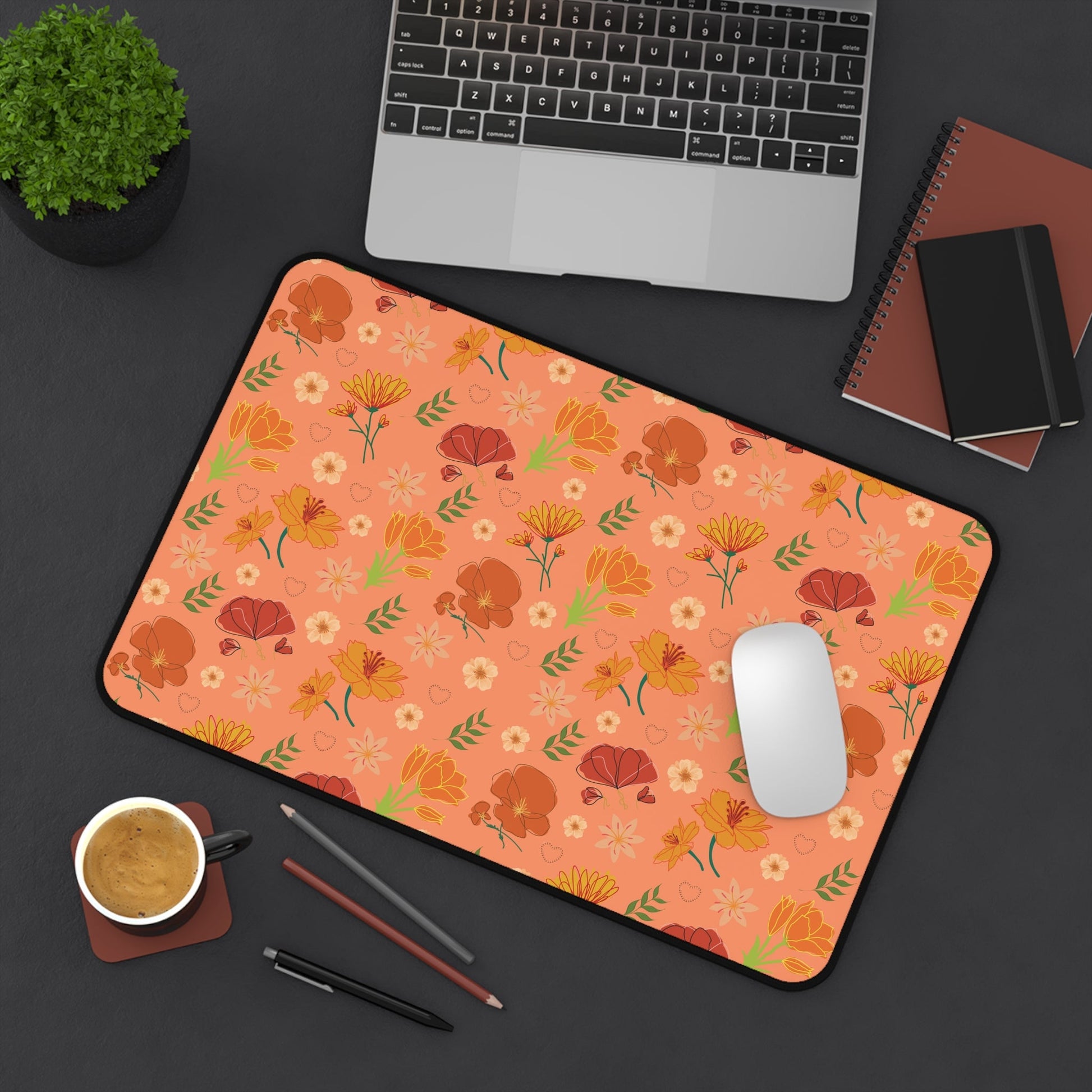 Coral Peach Meadow Desk Mat - Home Decor - Kristine Celestine