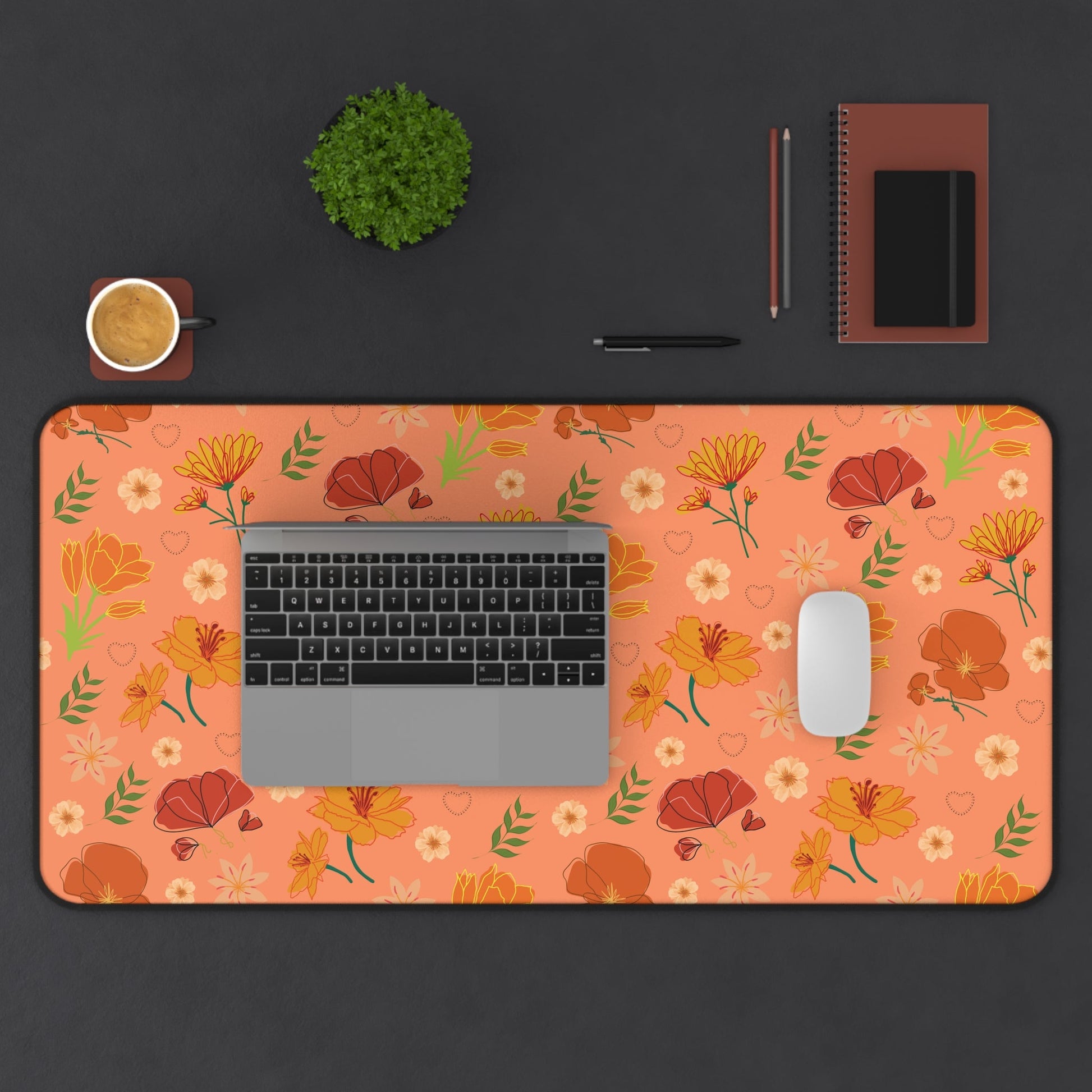 Coral Peach Meadow Desk Mat - Home Decor - Kristine Celestine