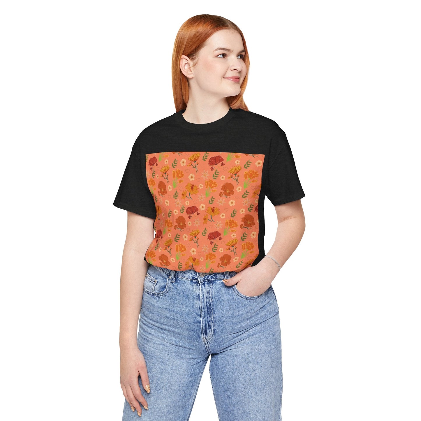 Coral Peach Meadow T - Shirt - T - Shirt - Kristine Celestine