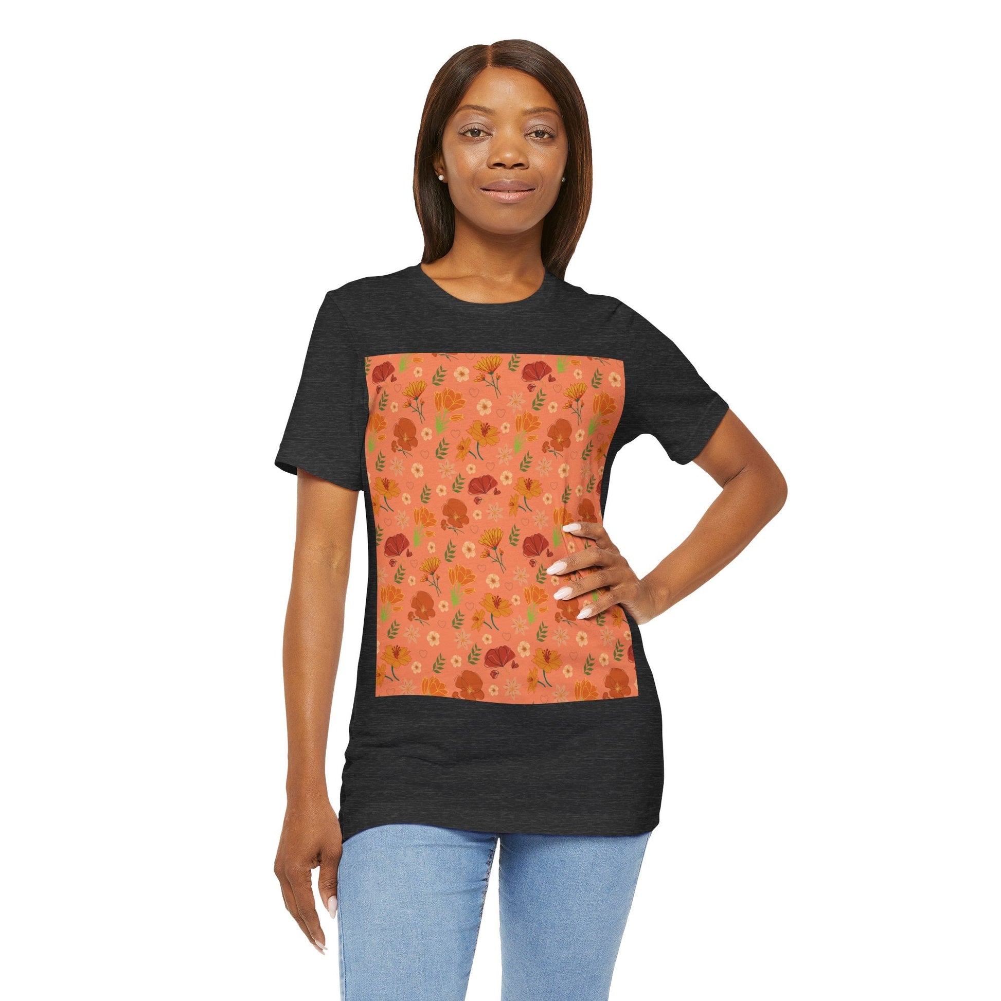 Coral Peach Meadow T - Shirt - T - Shirt - Kristine Celestine