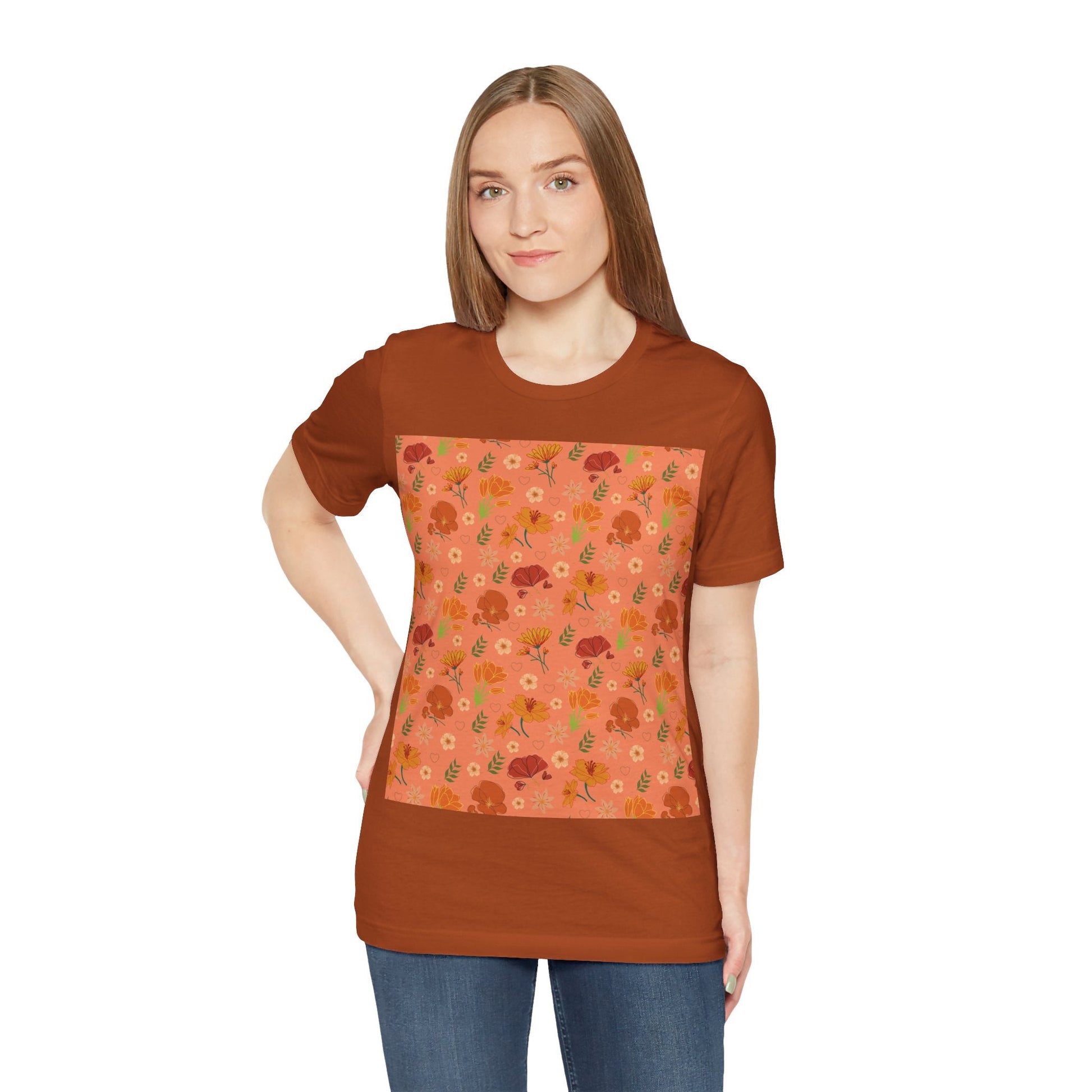 Coral Peach Meadow T - Shirt - T - Shirt - Kristine Celestine