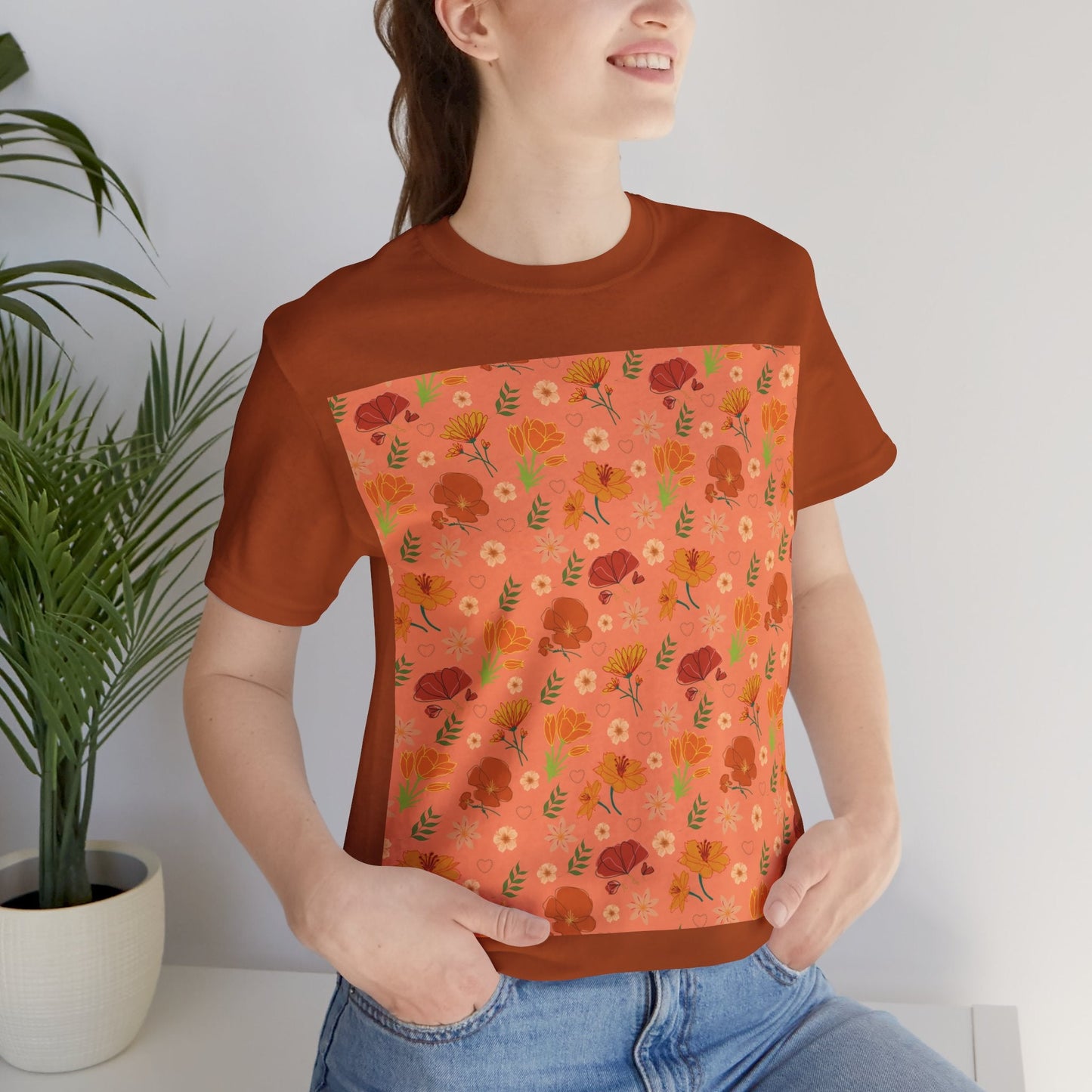 Coral Peach Meadow T - Shirt - T - Shirt - Kristine Celestine