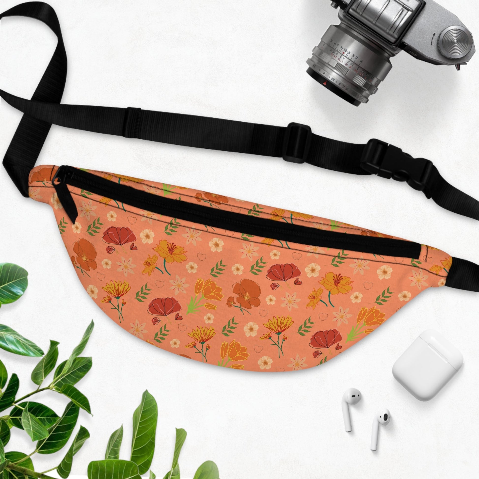 Coral Peach Meadows Fanny Pack Belt Bag Fanny Bag Waist Pack Bum Bag - Bags - Kristine Celestine