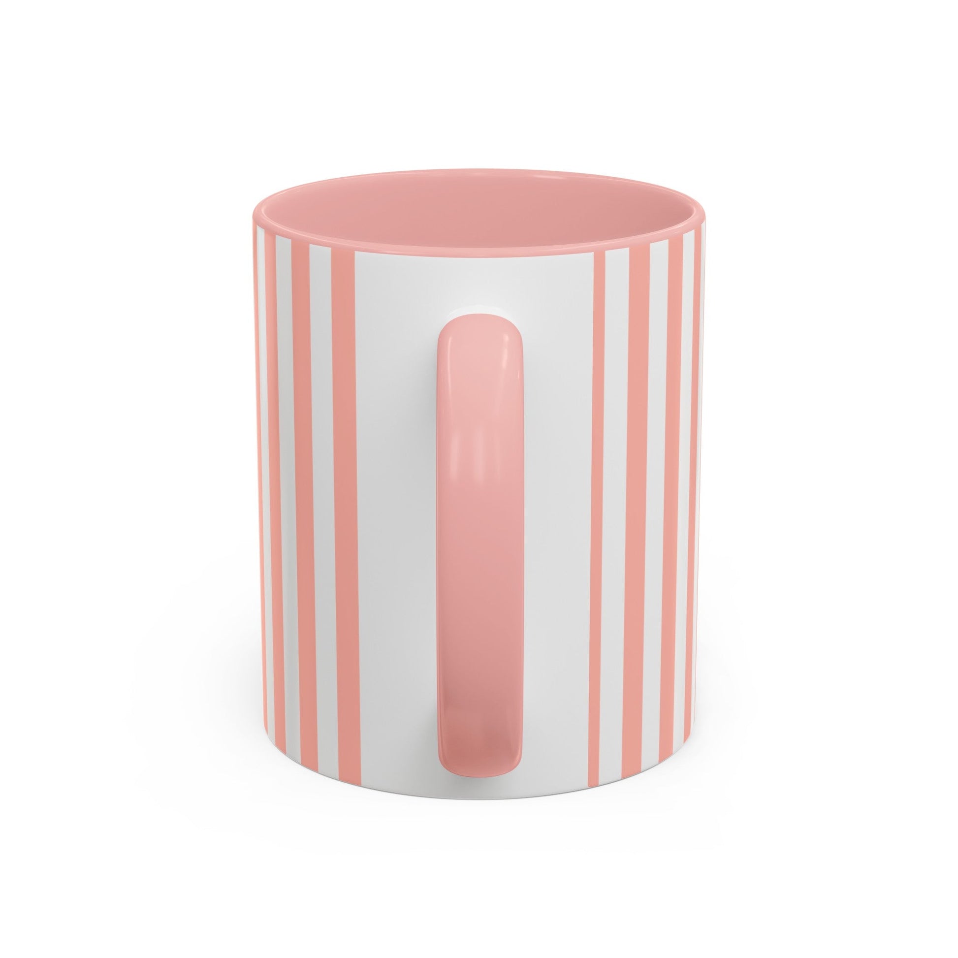 Coral Pink Stripes Accent Mug - Mug - Kristine Celestine