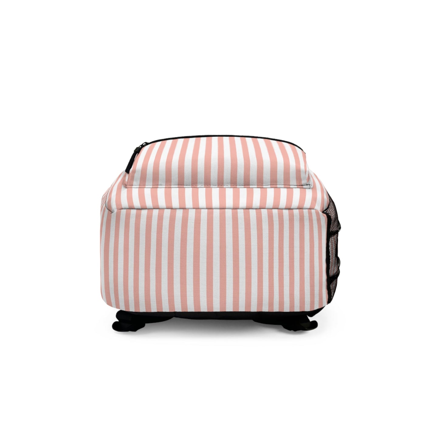 Coral Pink Stripes Backpack - Bags - Kristine Celestine