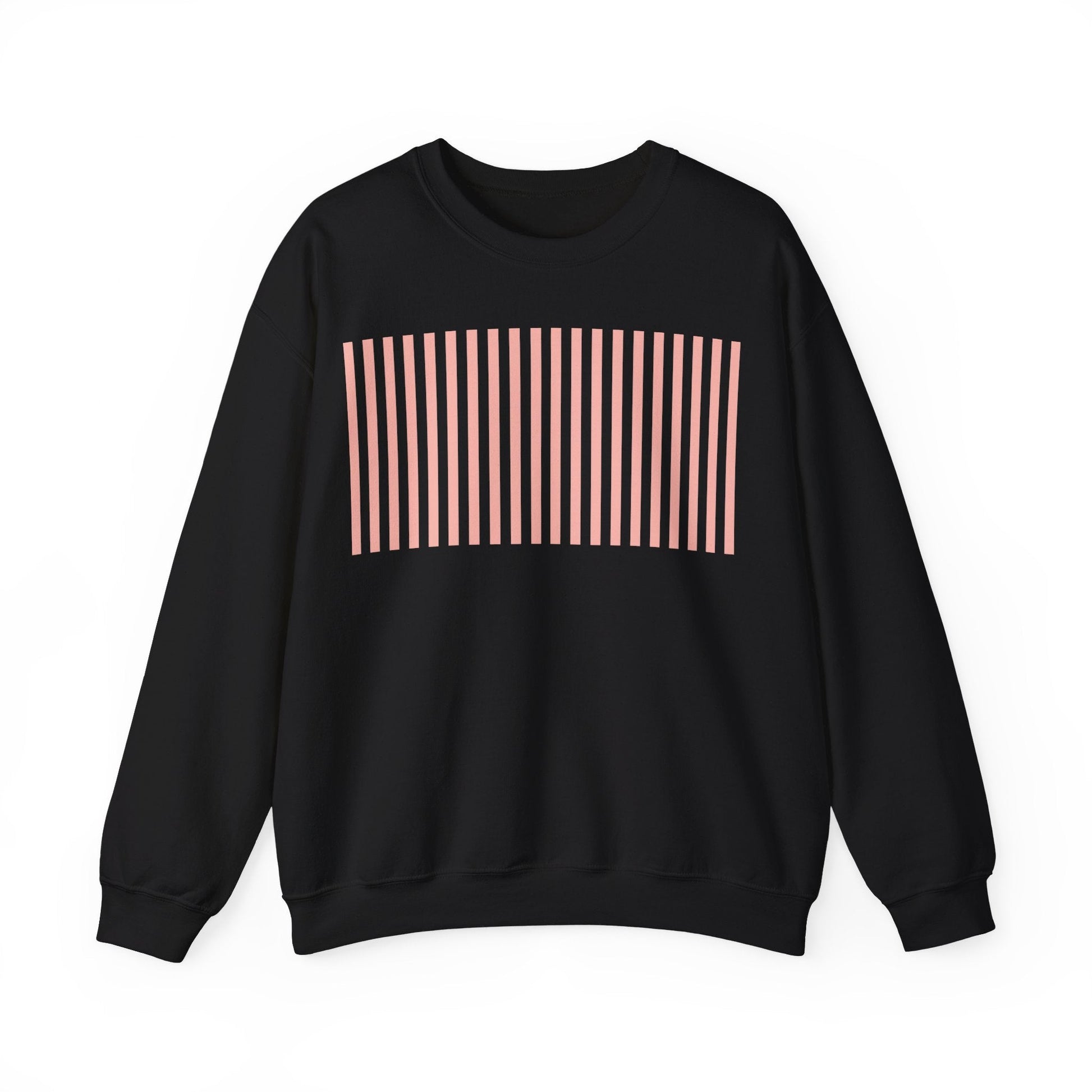 Coral Pink Stripes Crewneck Sweatshirt - Sweatshirt - Kristine Celestine