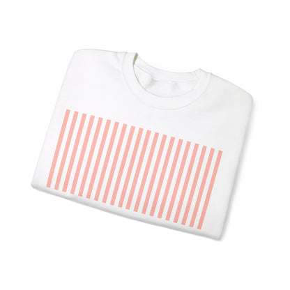 Coral Pink Stripes Crewneck Sweatshirt - Sweatshirt - Kristine Celestine