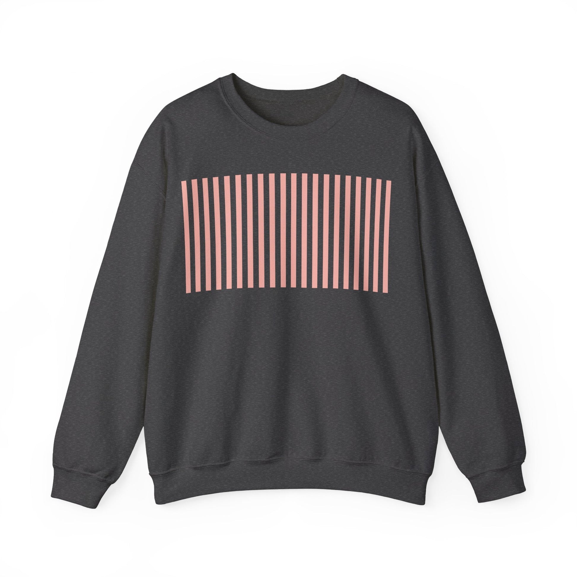 Coral Pink Stripes Crewneck Sweatshirt - Sweatshirt - Kristine Celestine