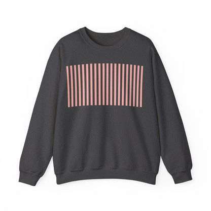 Coral Pink Stripes Crewneck Sweatshirt - Sweatshirt - Kristine Celestine