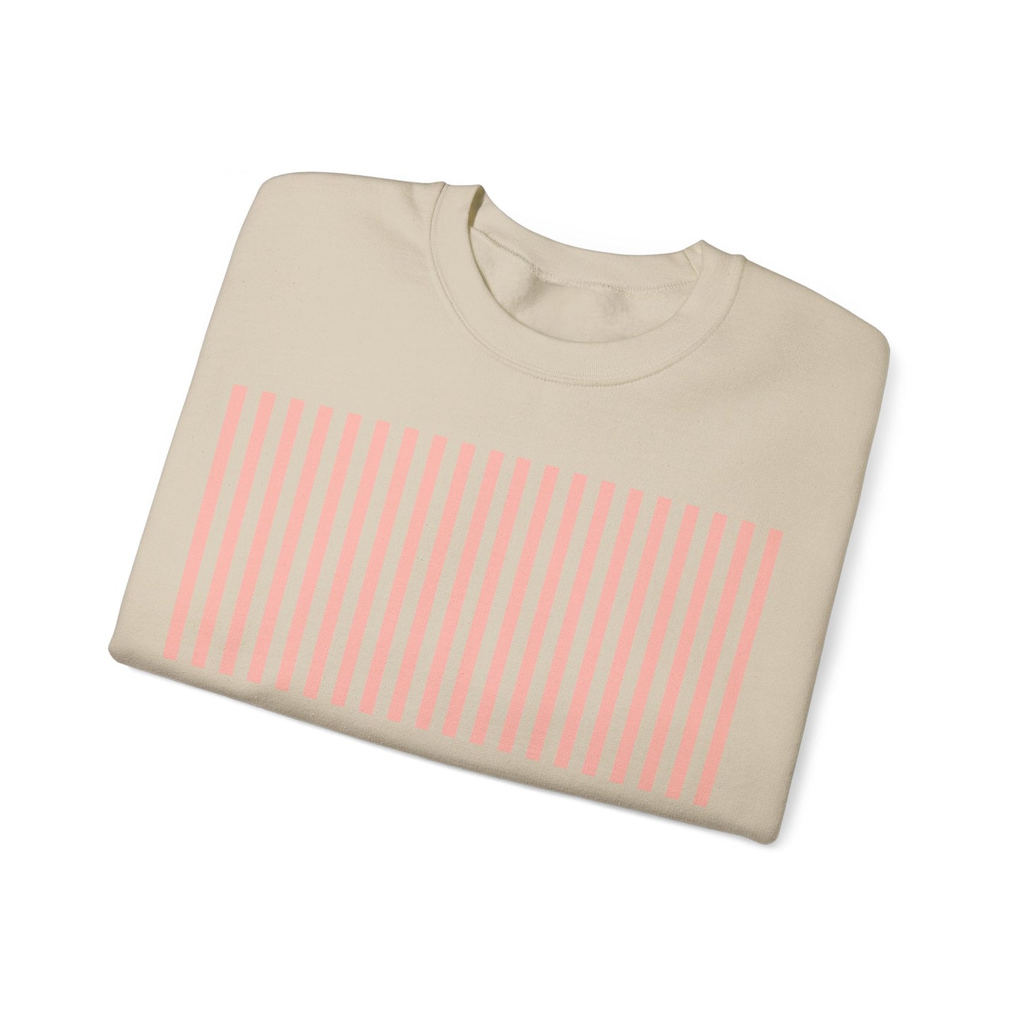 Coral Pink Stripes Crewneck Sweatshirt - Sweatshirt - Kristine Celestine