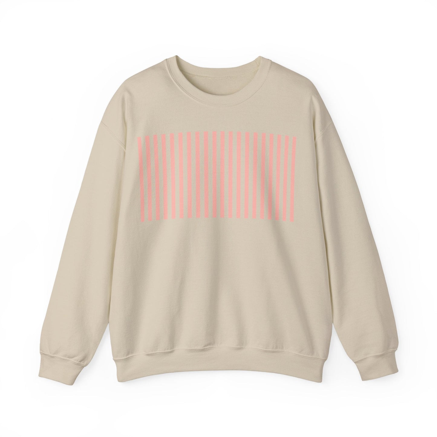 Coral Pink Stripes Crewneck Sweatshirt - Sweatshirt - Kristine Celestine