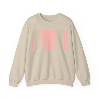 Coral Pink Stripes Crewneck Sweatshirt - Sweatshirt - Kristine Celestine