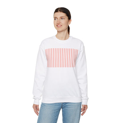 Coral Pink Stripes Crewneck Sweatshirt - Sweatshirt - Kristine Celestine