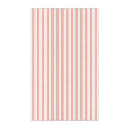 Coral Pink Stripes Kitchen Towel - Kitchen Towel - Kristine Celestine