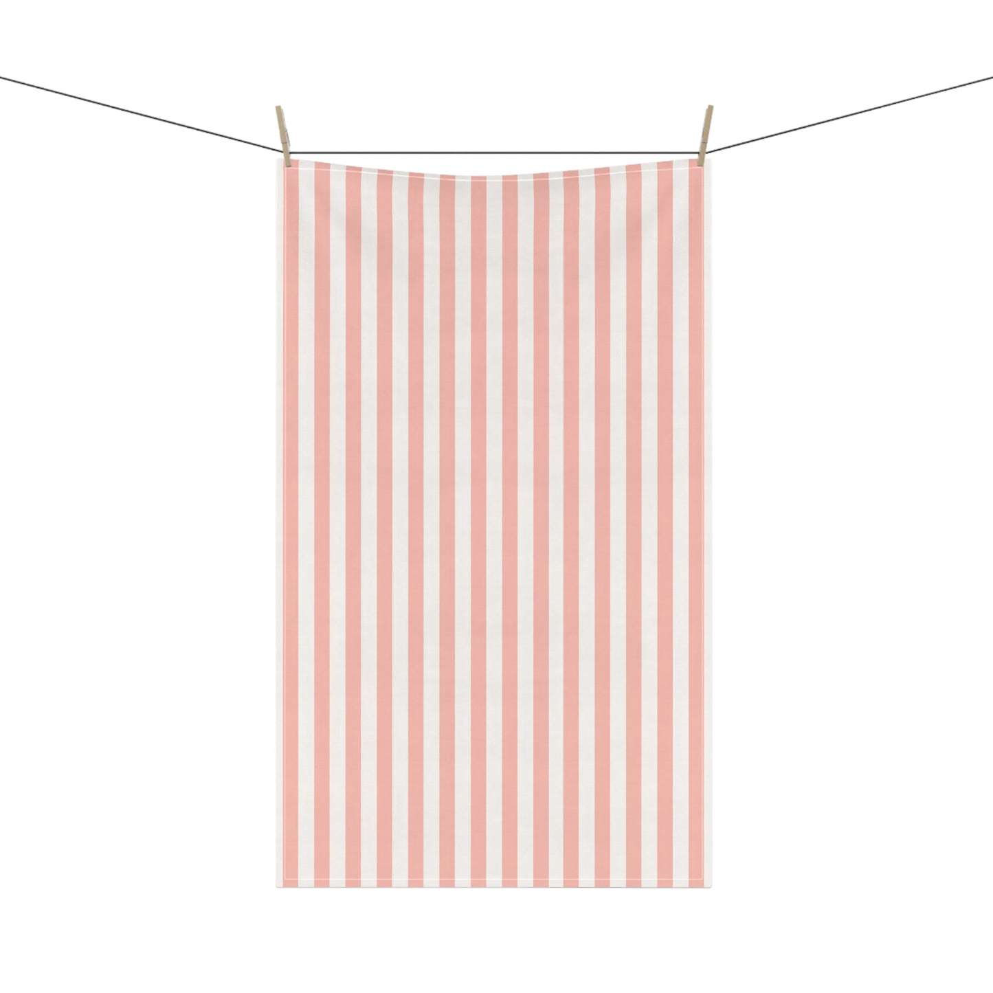 Coral Pink Stripes Kitchen Towel - Kitchen Towel - Kristine Celestine