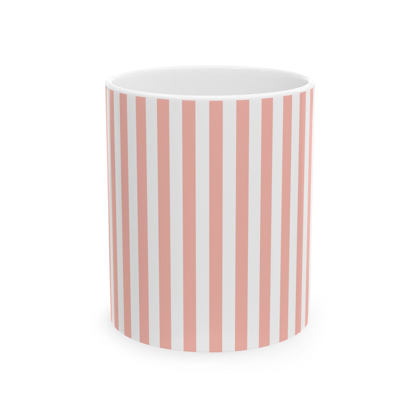 Coral Pink Stripes Mug - Mug - Kristine Celestine