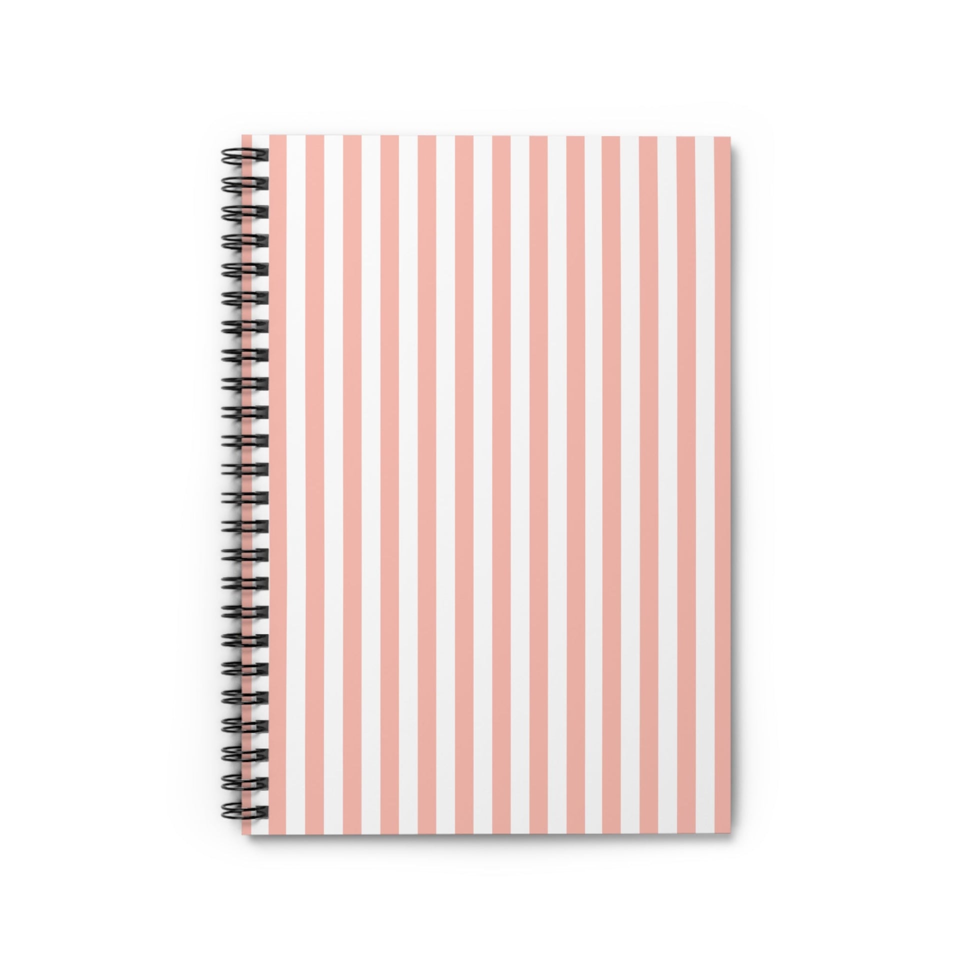 Coral Pink Stripes Spiral Notebook 6x8" - Notebook - Kristine Celestine