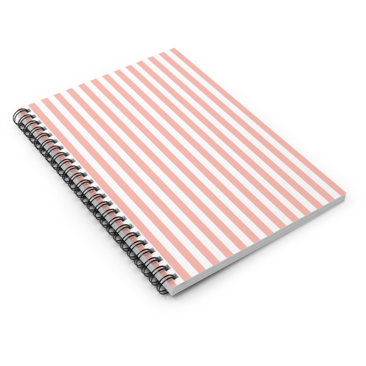 Coral Pink Stripes Spiral Notebook 6x8" - Notebook - Kristine Celestine