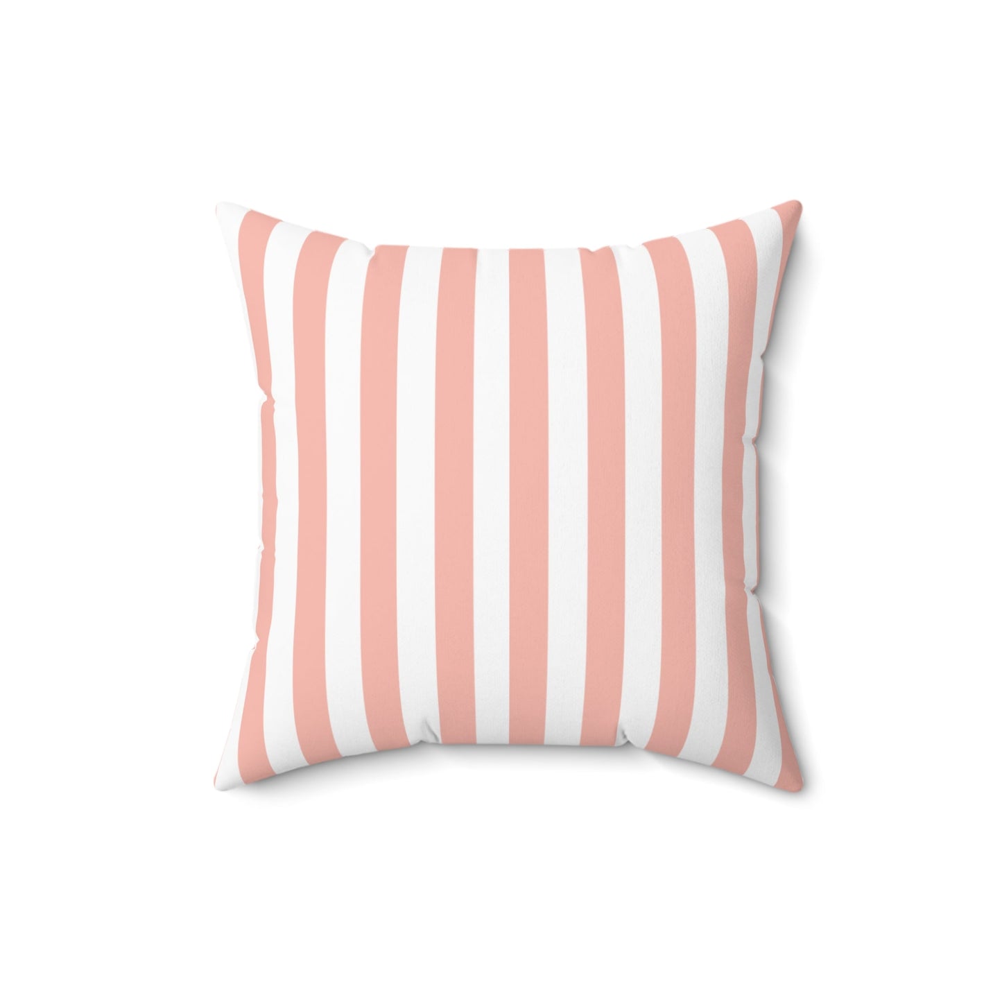 Coral Pink Stripes Square Pillow - Pillow - Kristine Celestine