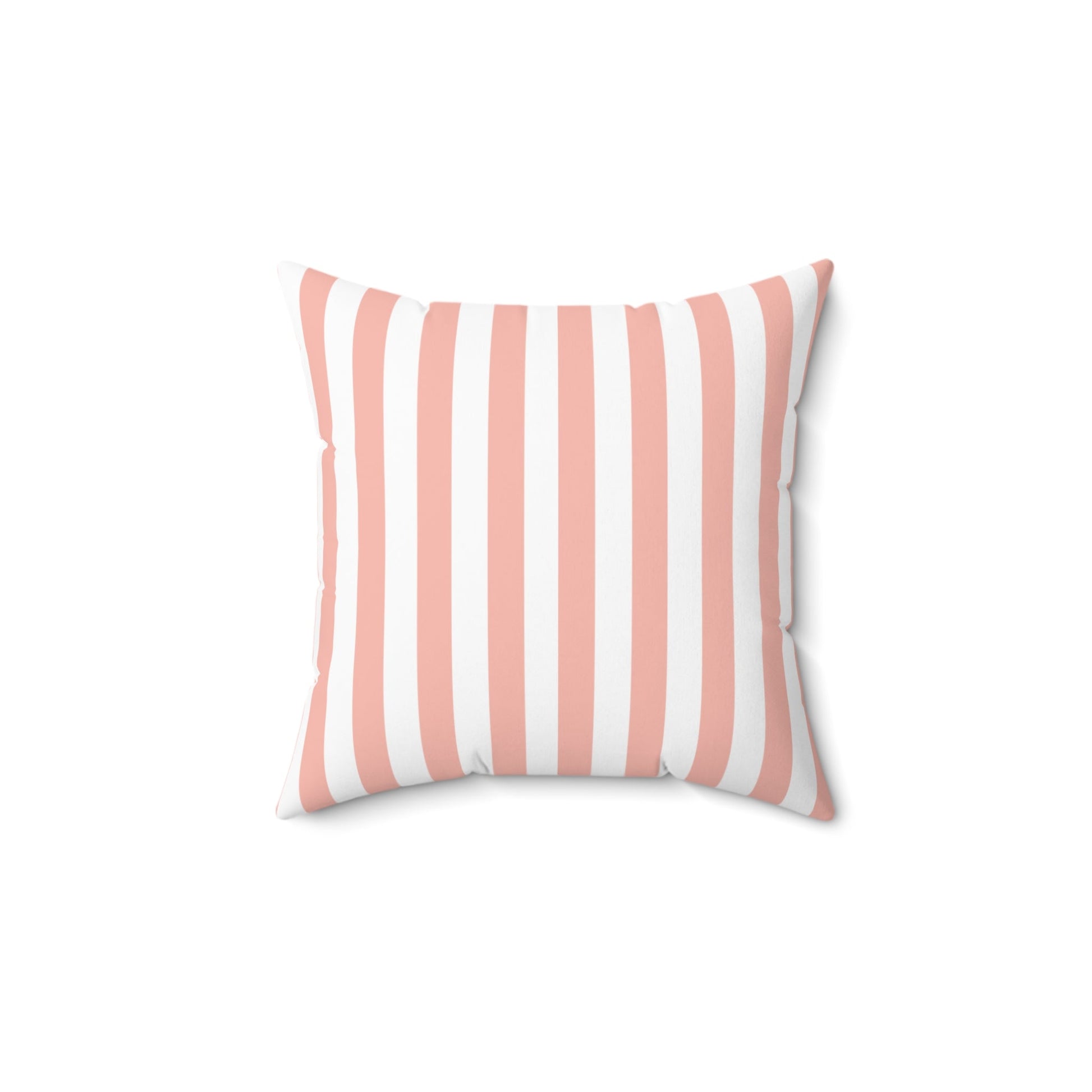 Coral Pink Stripes Square Pillow - Pillow - Kristine Celestine