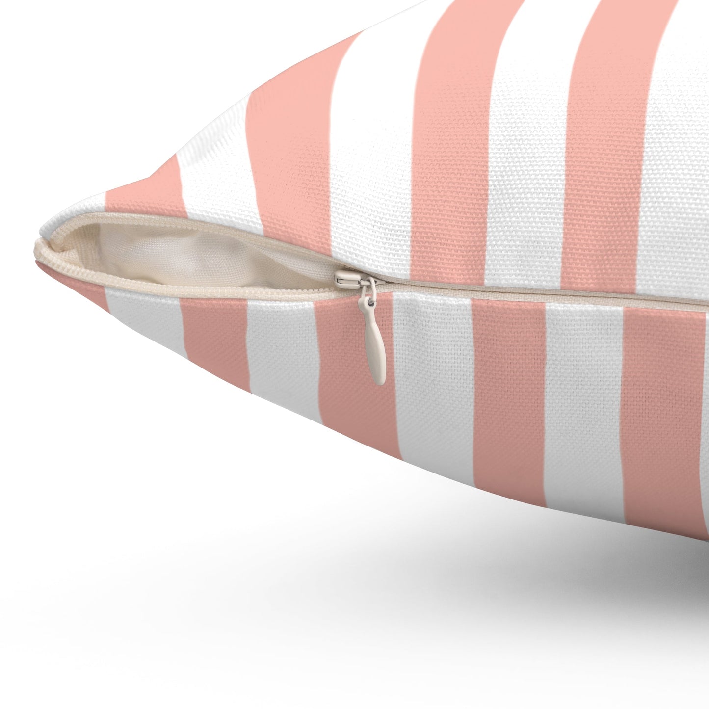 Coral Pink Stripes Square Pillow - Pillow - Kristine Celestine