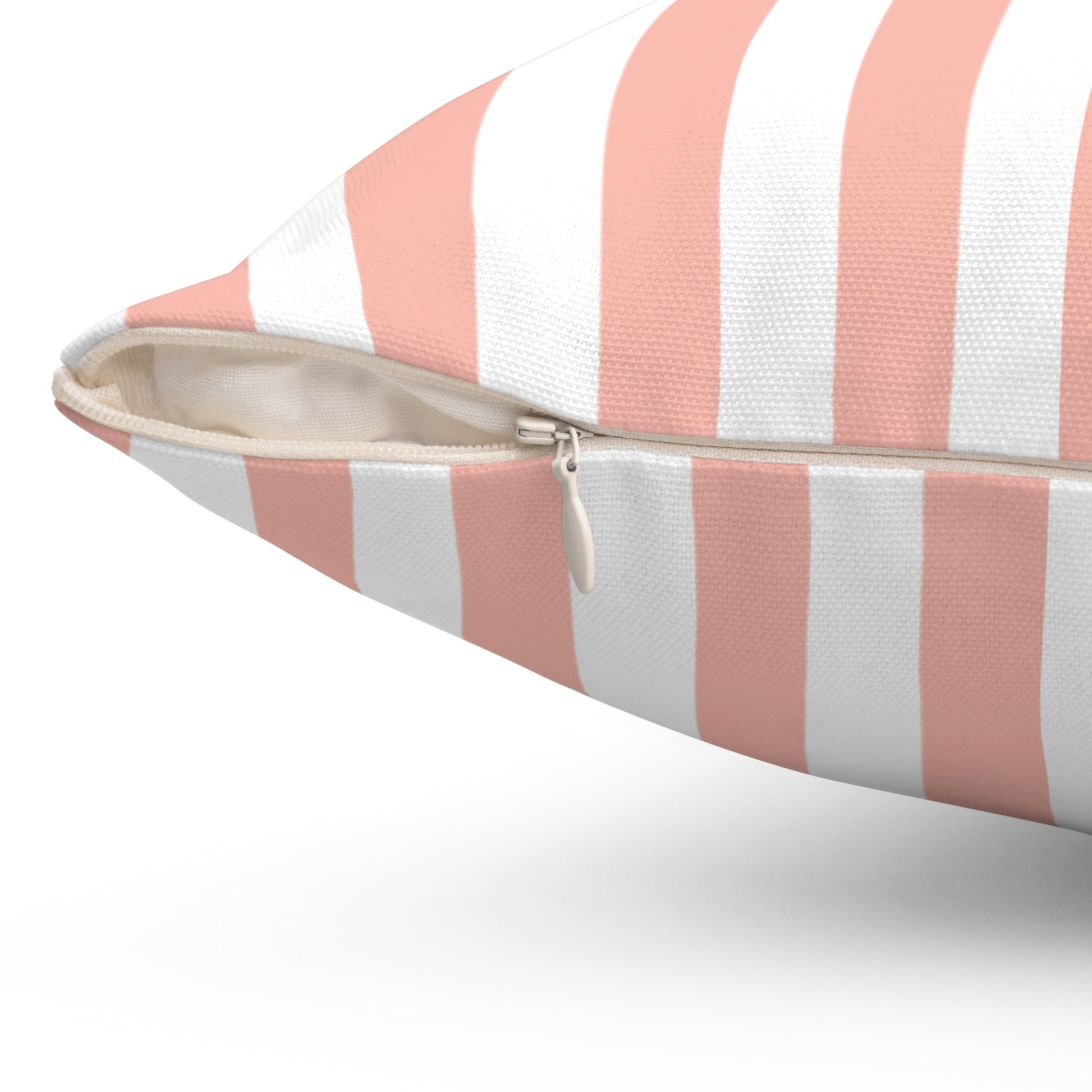 Coral Pink Stripes Square Pillow - Pillow - Kristine Celestine