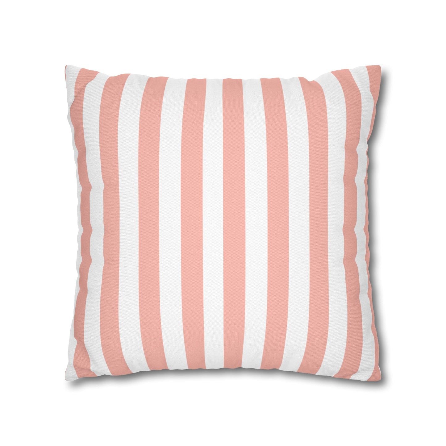 Coral Pink Stripes Square Pillowcase - Pillowcase - Kristine Celestine