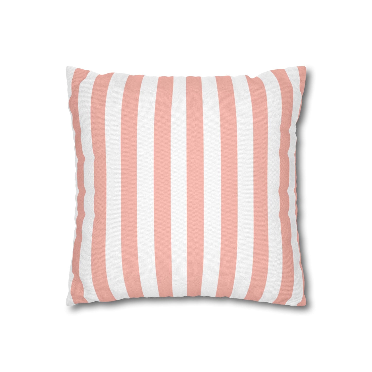 Coral Pink Stripes Square Pillowcase - Pillowcase - Kristine Celestine