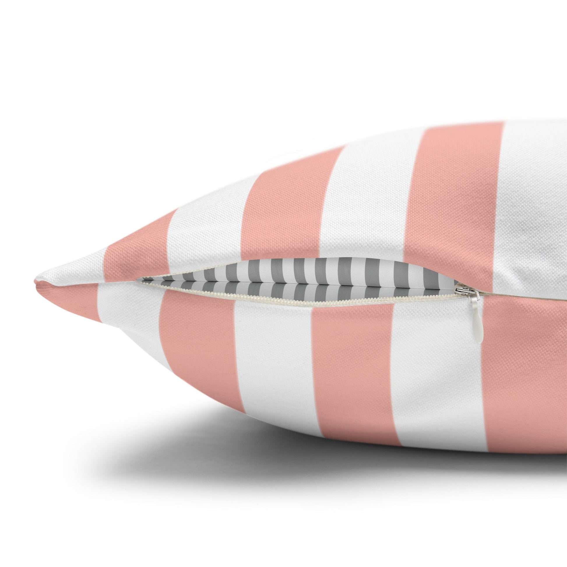 Coral Pink Stripes Square Pillowcase - Pillowcase - Kristine Celestine