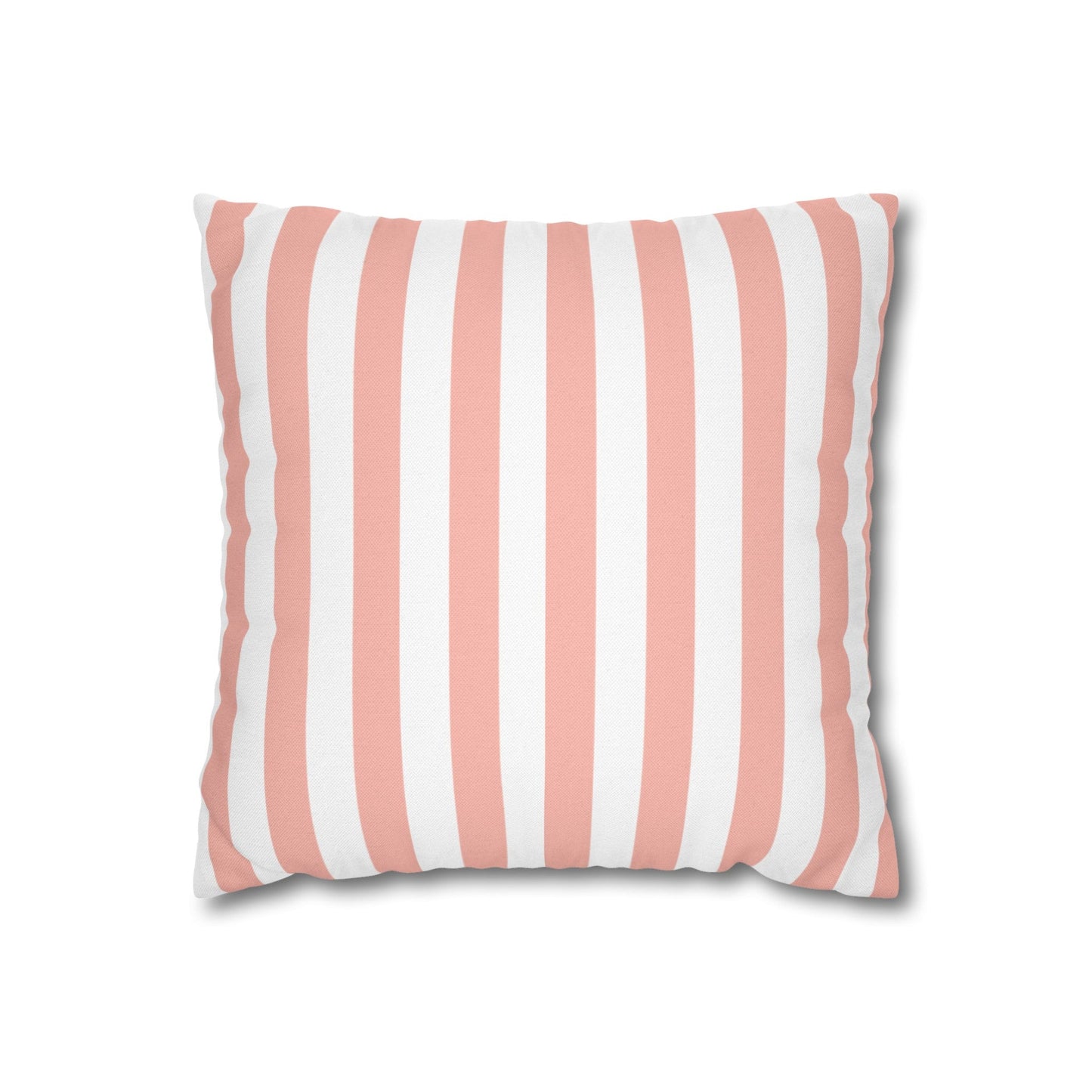 Coral Pink Stripes Square Pillowcase - Pillowcase - Kristine Celestine